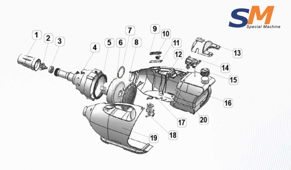 Запасные части для генератора тумана SM B100 Bure Запасные части для генератора тумана SM B100 Bure